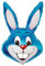 Ballonim® Hasenkopf Blau ca. 80 cm Luftballons Folienballon Party Dekoration Geburtstag