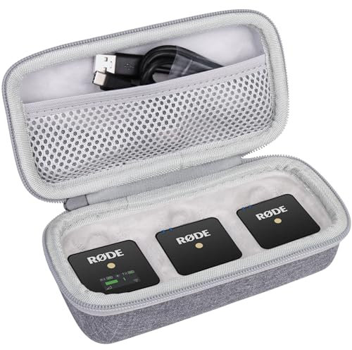 Aenllosi Hard Case Compatible with RØDE - Rode Wireless ME/GO II 2 Microphone System (Grey,Case Only)