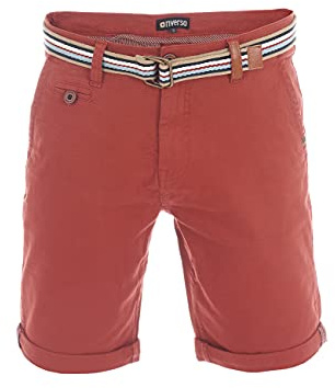 riverso Kurze Hosen Herren Chino Shorts Kurz mit Gürtel Regular Fit RIVKlaas Chinoshorts Bermuda Stretch Grün Rot Blau Beige Grau 30 31 32 33 34 36 38 40 42 44 46