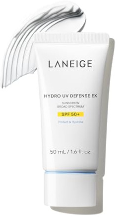 LANEIGE Hydro UV Defense Sunscreen SPF 50+ Hypoallergenic & Dermatologist-Tested Korean Broad Spectrum Sun Protection with No White Cast