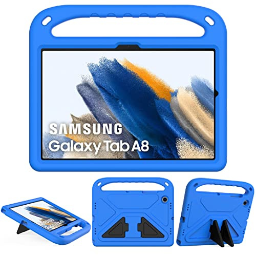 GOZOPO Funda para Samsung Galaxy Tab A8 10.5 (SM-X200/ SM-X205) 2021 | Ligera y Prueba de Golpes con Soporte Niños Funda para Galaxy Tab A8 (2021) - Azul