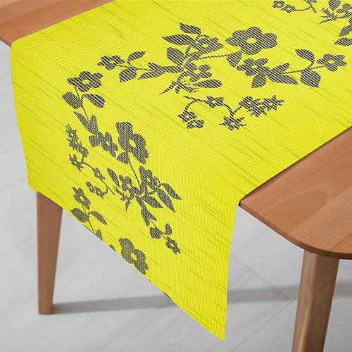 DecoHomeTextil Heimtextilmanufaktur Sunrise Floral Tischläufer Breite 40 cm Länge und Farbe wählbar Sunrise Grün 40 x 400 cm