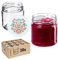 KADAX Lot de 20 petits bocaux à confiture, ronds, 200 ml, diamètre : 66 mm, pour miel et épices, bocaux hermétiques, pots de conservation (folklore)