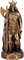 Loki Skandinavischer Gott Kunstharz-Figuren, handbemalt, Bronze, Miniatur-Statue, 8,3 cm