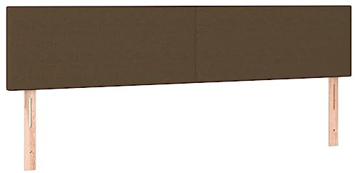 vidaXL Kopfteil 2 STK., Bettkopfteil mit Holzbeinen, Höhenverstellbar Polsterkopfteil für Bett, Betthaupt Bettzubehör Schlafzimmer, Dunkelbraun 100x5x78/88 cm Stoff