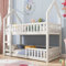 LTGB Castle-shaped Twin Sleeper Bed with Ladder, Solid Wood Frame, Gaming Bed, 90 x 190 cm, White