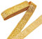 nbeads 7m Gold Jacquard Ribbon Trim, 3.3 cm breit Boho Woven Trim Ethnische Blumenband Stickerei Polyester Flachband für DIY Handwerk Kleidung Accessoires Dekorationen