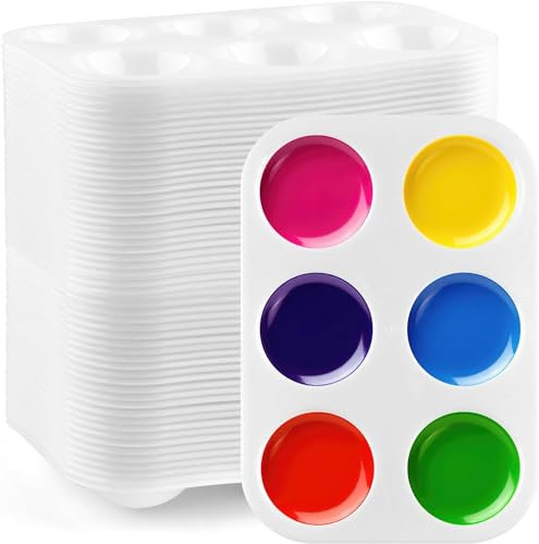 JMIATRY 80 Pièces Palette de Peinture, Palette Peinture Enfant Palette de Melange Peinture Palettes de Plateau Assiette Palette de Peinture pour Débutant, Amateurs et Professionnels