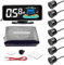 Shkalacar Sensores Aparcamiento Coche, Aparcamiento Coche Kit con 8 Sensores, Sensor Aparcamiento Coche Detección de Distancia, Pantalla LCD de Distancia, Zumbador de Advertencia de Sonido