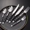 ESSONIO Besteck Set 8 Personen Rivet Craft Handles Besteck Schwarz of 48 Piece Cutlery Set Besteckset