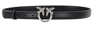 Pinko cintura Love Berry h2 in pelle nero argento M