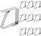 ERBO 10 Stück Tischdeckenklammern Set, Tischtuchklammern Tischdeckenhalter Edelstahl, Tischklammern für Dicke Tische, Gartentisch, Restaurant, Familie Esstisch - Silber, 5 x 4 cm