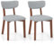 COSTWAY Chaise Salle à Manger Lot de 2, Chaise en Bois d'Hévéa, Dossier Siège Rembourré, Coussin Doux, Hauteur d’Assise 48 CM, Chaise Cuisine pour Salon, Restaurant (Gris)