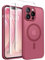 CAPRARO Magnetic for iPhone 13 Pro Max Case, [Compatible with MagSafe] [Full Camera Protection] [13FT Drop Protection] Shockproof Protective Slim Translucent Matte Phone Case, Rose Red