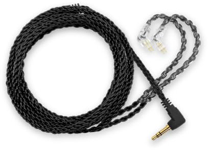 IEM 8 Wire Upgrade Cable | Black | 2-Pin Connector | by Clear Tune Monitors (Black, 50 Inch)