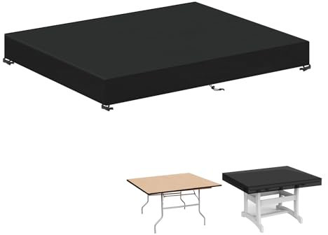 LAMUNI Tischplattenhülle 140x80x15cm Tischplatte Schutzhülle Outdoor Tisch Abdeckung Gartenmöbel Gartentisch Hülle Wasserdicht Gartentisch Abdeckung Winterfest Gartentischdecke Plane, Rechteckig