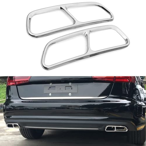 ALaaaaL Auspuffblenden Für Audi A6 A7 C7 2016 2017 2018,Auto Auspuff Schwanz Throat Rahmen Dekoration Abdeckung Aufkleber Trim Autoteile