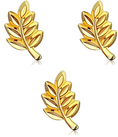 Anstecknadel aus Akazienholz, Freimaurerei, 3-teiliges Set | Anstecker Frankreich vergoldet Akazienzweig | Schmuck 12 mm Freimaurer-Symbol, Vergoldet