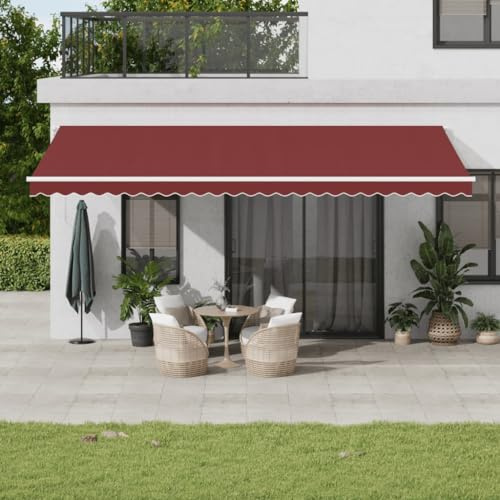 Keyroto Tenda da Sole Retrattile Automatica bordò 600x300 cm, Tende da Sole per Esterno, Tenda da Sole Balcone, Tenda da Sole Balcone, Tende Balcone Esterno, Tenda Sole Balcone