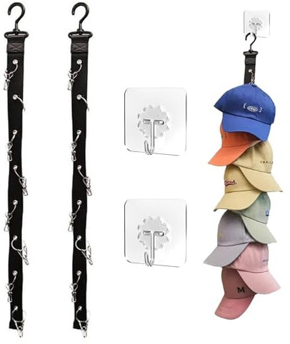 2 Stück Cap Rack, Cap Aufbewahrung, Cap Halterung Wand, Cap Halter, Cap Halterung, Kappenhalter, Praktisch Cap Halterung Wand, Aufhängen Cap Aufbewahrung, Cappy Halterung, für Zuhause und Reisen