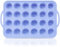 SUPER KITCHEN Mini Muffinform Silikon mit Metallverstärktem Rahmen, 24 Tassen Muffin Backform mit Griff, Antihaft Minimuffinform Silikon Muffinblech Kleine Muffins, Bpa Frei Cupcake Form, Blau