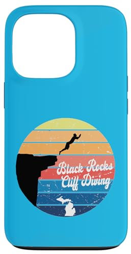 Hülle für iPhone 13 Pro Black Rocks Klippenspringen auf der Marquette Michigan Upper Peninsula