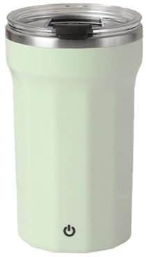 MiOYOOW - Taza de café automezclante, 500 ml, taza de mezcla eléctrica magnética de acero inoxidable recargable, con tapa, para el hogar, los viajes y la oficina