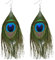 Pfau Ohrringe Damen, Karnevalsschmuck Pfauenfedern Ohrringe, Karneval Ohrringe mit Quasten für Mädchen Damen Maskerade Looks Accessoires