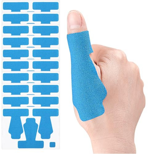 30 cintas de kinesiología para pulgar, autoadhesivas, para cubrir el pulgar, cinta atlética elástica, bandas transpirables sin látex para pulgar, para deportes (azul)