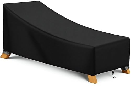 BEJAGWUS Abdeckung für Gartenliege Sonnenliege - 210x75x40/80 cm | 210D Oxford Abdeckplane Gartenmöbel Schutzhülle,mit Verstellbarem Kordelzug & Schnallen,Wasserdicht,Winterfest,Winddicht