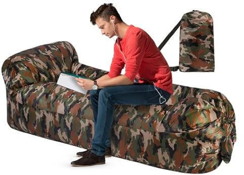Aufblasbarer Ort – bläst Sonnenliegen | Aufblasbarer Strandstuhl | Sofa und Luft für Reisen für Camping, Wandern und Strandpartys | Sofa Air Hammock Blow Up Float Float Cam-Stühle