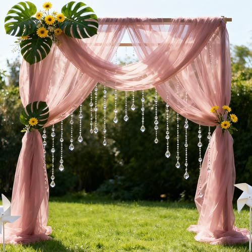5m x 160cm Weicher Tüllstoff – Premium Netzstoff zum Nähen & Dekorieren, Feiner Tüll für Hochzeit, Brautschleier, Tüllrock, Tischdeko, Vorhang, Hochzeitsbogen & DIY Bastelstoff (Rosa)