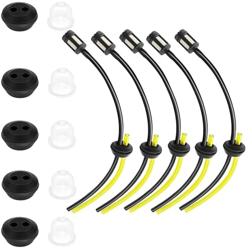 5 Sets Strimmer Fuel Line,Universal Lawn Mower Strimmer Fuel Lines Pipe Spare Parts,Tank Engine Filter Tube Kit Replacement for Mower Hedge Trimmer Cutter Water Pumps Snow Blowers Small Engin,Durable