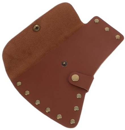 Supvox Axtschutzhülle aus Braunem Pu für Outdoor und Camping mit Umfassendem Schutz und Tragbarem Design als Brennholzaxt Abdeckung und Wanderbeilhülle