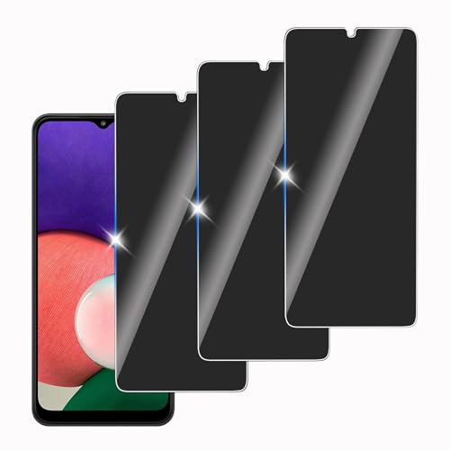 KELINAN 3 pièces Verre Trempé Anti-Espion pour Samsung Galaxy A22 5G, Protection Écran Vitre Protecteur Protege Sans Bulles, Dureté 9H, Facile à Installer,Anti Rayures