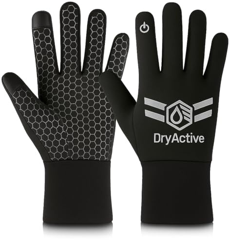 Dryactive Kids Waterproof Gloves/w Warm Winter Thermal 3M Thinsulate | Non Slip Grip Childrens Touchscreen Sports Gloves | Ski Football Cycling Mountain bike MTB Hockey Golf | Boys Girls age 10-12