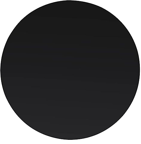 Teenpull Tischplatte aus gehärtetem Glas, rund, 600 mm Durchmesser, 8 mm dick, schwarz, ideal für Esstisch, Couchtisch, Gartentisch, Computer, Schreibtisch, langlebiges Möbelstück