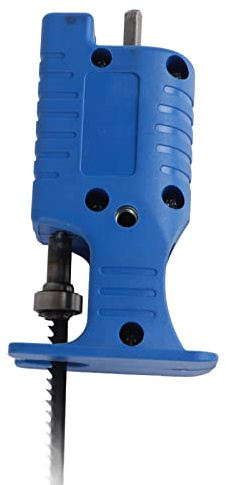 KIMISS Blaues Adapterset für Elektrische Bohrmaschine und Säge – Handadapterset für Elektrische Bohrmaschine, Inklusive 3 Sägeblättern für Effizientes Schneiden von Holz und PVC (1 Adapter mit 3