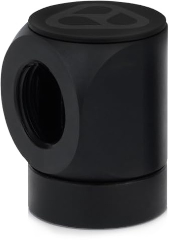 DeltaMate Rotary - FF90° Black | Messingkörper, G1/4 Zoll Außengewinde auf Buchse, 90° drehbar, EPDM-O-Ringe, mattschwarzes Chrom-Finish