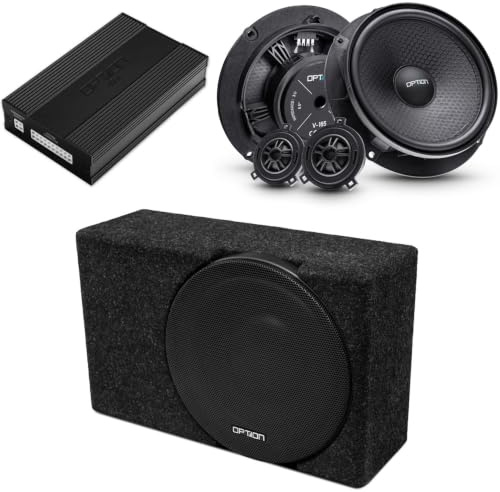 Option Soundsystem V2 kompatibel mit VW ID.Buzz (1. Generation, ab 2022) - 100% Plug & Play 6-Kanal-DSP-Verstärker & Rock-3 Subwoofer für unter den Beifahrersitz und Front Lautsprecher-System