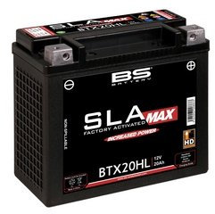 BS SLA Max BTX20HL Batterie à gel pour Harley Davidson 1200 XL, XLH (Sportster) spécifique pour Harley Davidson, entièrement scellée, sans entretien, 12 V 20 Ah