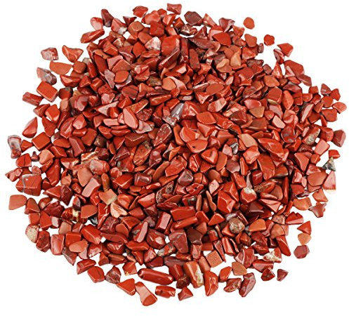 Shanxing 1lb/460g Natural Red Jasper Crystal Tumbled Chips Stones Bulk, Reiki Healing Crystals Crushed Stone Pieces Small Decorative Red Stones for Vase Fish Tank Garden Plant Pot Crafts Decor