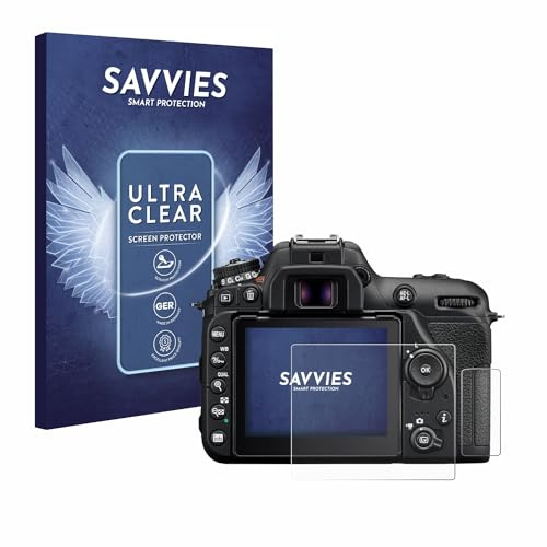 Savvies Schutzfolie für Nikon D7500 | 18 Stück Transparenter Displayschutz Made in Germany Ultra-Klar Displayschutz-Folie