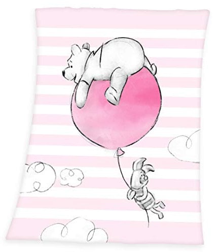 Herding Winnie Pooh Microfaser-Flauschdecke, Polyester, rosa, 75 x 100cm
