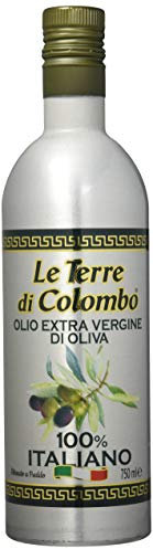 Le Terre di Colombo – Bouteille d'Huile d'Olive Extra-Vierge 100 % Italienne - Bouteille en Aluminium - 0.75 L