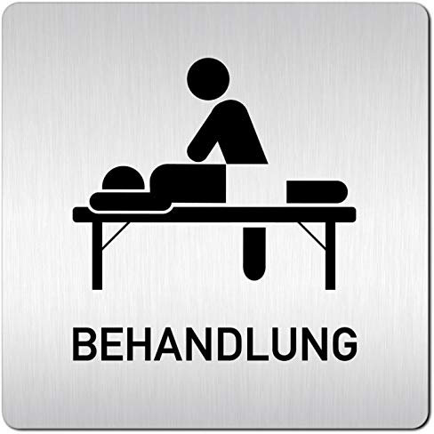Türschilder24 XXL Schild - Türschild (B) • 125 x 125 mm • Physio – Physiotherapie – Massage – Behandlung 001 • 1,5 mm Aluminium Vollmaterial • 100% Made in Germany