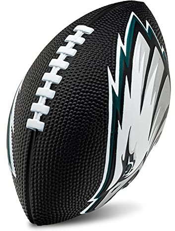 Franklin Sports NFL Philadelphia Eagles Football - Kids Foam Football - Soft Junior Size 8.5 Ball with 3D Logos - Perfect for Gameday + Tailgates