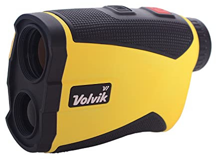 Volvik V1 Pro Golf Entfernungsmesser – 1.300 m Reichweite mit Vibrationsstiftschloss und Neigungskompensationstechnologie, Unisex, VV6000004, gelb, 8 x Magnification