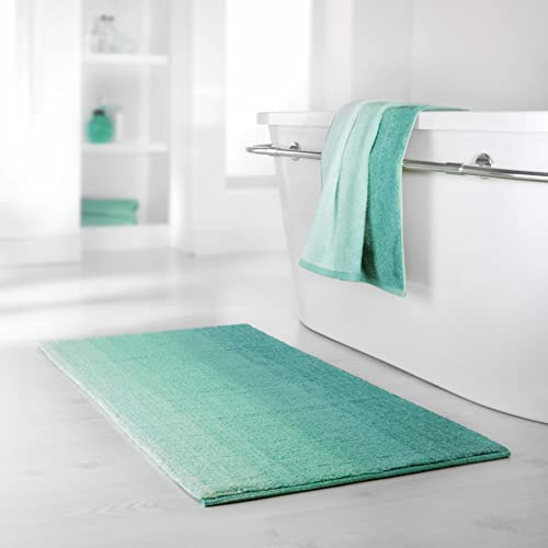 Dyckhoff Badteppich Colori, Türkis, 60 x 100 cm, 100% Bio Baumwolle, GOTS