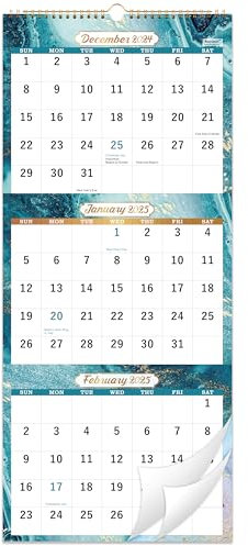 Wandkalender 2024–2025, 3-Monatsanzeige, vertikaler Kalender 2024–2025, April 2024–Juli 2025, Kalender 2024–2025, 27,9 x 66 cm, groß, flach gelegt, perfekt für Ihren geschäftigen Zeitplan